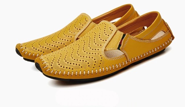 Miesten nahkaiset loaferit Josh tummankeltainen 43