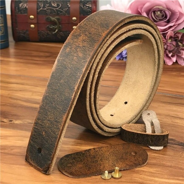 Miesten nahkavyö ilman solkea L442 120 cm 2
