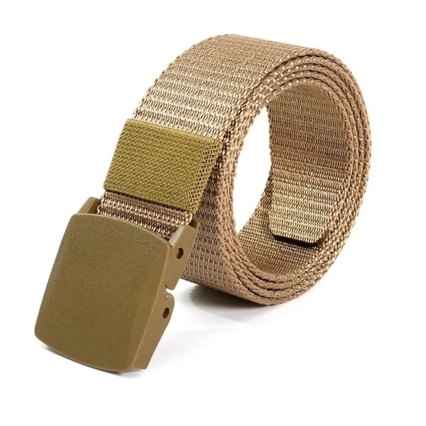 Miesten nailonvyö muovisoljella 120 x 3,7 cm Säädettävä työvyö Kevyt ja kestävä vyö jokapäiväiseen käyttöön khaki