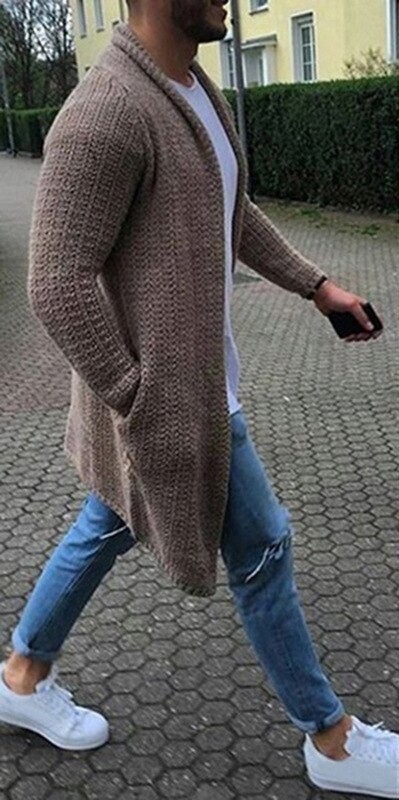 Miesten neuletakki F242 khaki XS