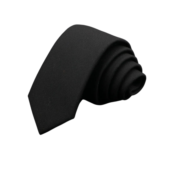 Miesten puuvillainen tikattu solmio 145 x 6 cm Elegantti kapea solmio Moderni kuviollinen solmio Tyylikäs asuste miehille työhön ja sosiaalisiin tilaisuuksiin musta