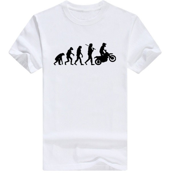 Miesten T-paita - Evolution of motocross J3243 valkoinen XXS