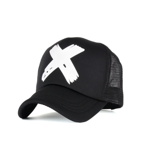 Miesten trucker-lippis ristillä valkoinen