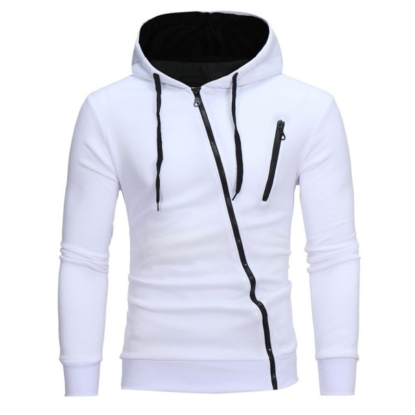 Miesten vetoketjullinen collegepaita F16 valkoinen XS