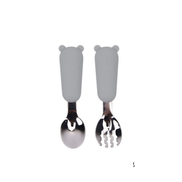 Mignon ensemble de couverts pour enfants gris