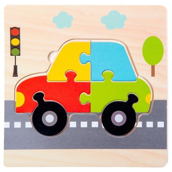 Mijloc de transport puzzle insert din lemn 1