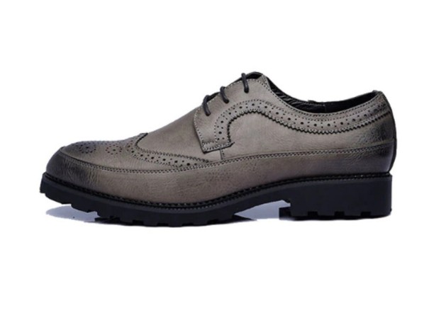 Mike J2644 Herren-Oxford-Schuhe aus Leder grau 48