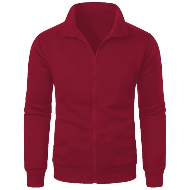 Mikina da uomo con zip e colletto alto Mikina sportiva per il tempo libero Mikina a maniche lunghe Stile casual per l'uso quotidiano rosso XXL