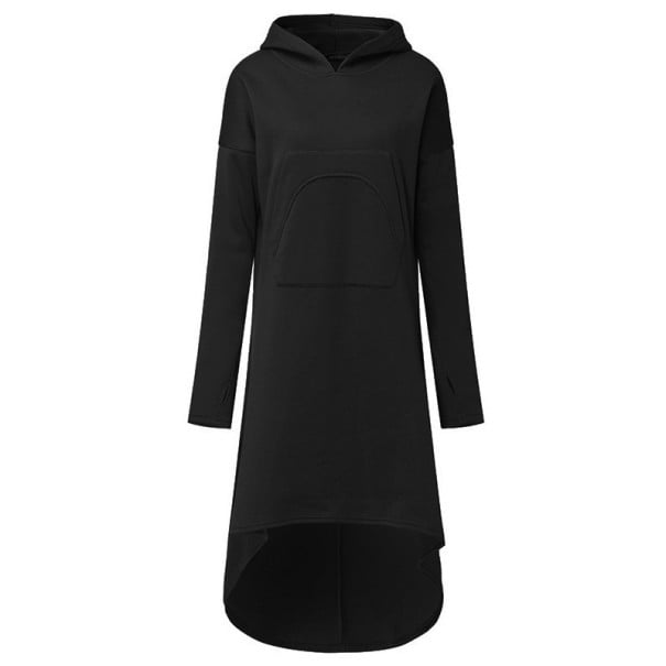 Mikinové šaty asymetrické černá 4XL