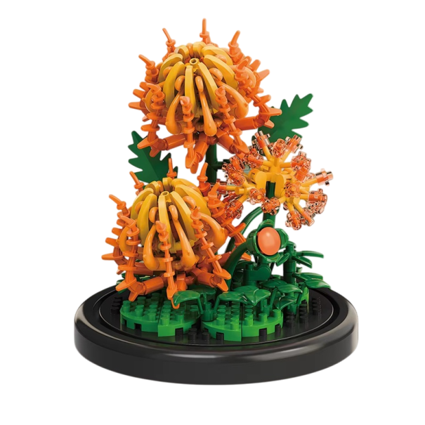 Mikro-Bausatz Chrysantheme 85 x 85 x 94 mm 223 Teile Kreatives Modell einer Blume im Blumentopf Heimdekoration und niedliches Geschenk für Kinder 1