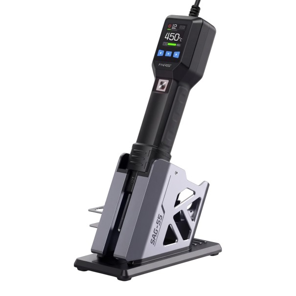 Mikro horkovzdušná pájecí pistole 550 W 100–450 °C s LCD displejem a magnetickým stojanem v černé barvě pro BGA rework a opravy desek 1