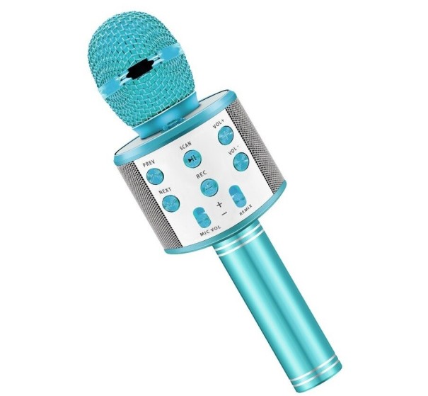 Mikrofon do karaoke turkusowy