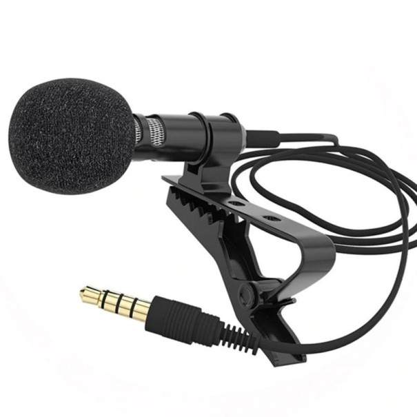 Mikrofon przypinany ze złączem jack 3,5 mm 1,5 m 1