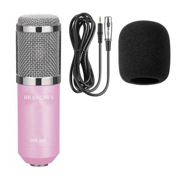 Mikrofon ręczny różowy