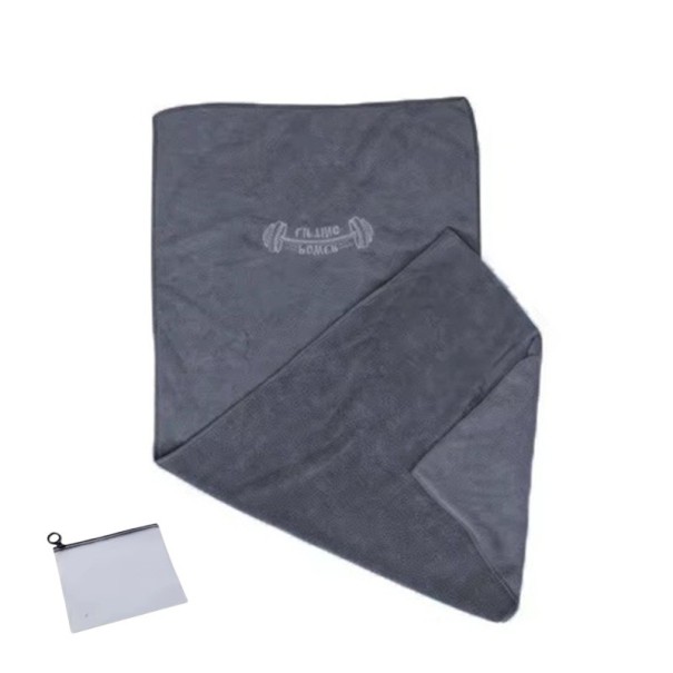 Mikrovláknový športový uterák rýchloschnúci 40 x 95 cm na fitness, jogu, plávanie a beh, prateľný v práčke sivá