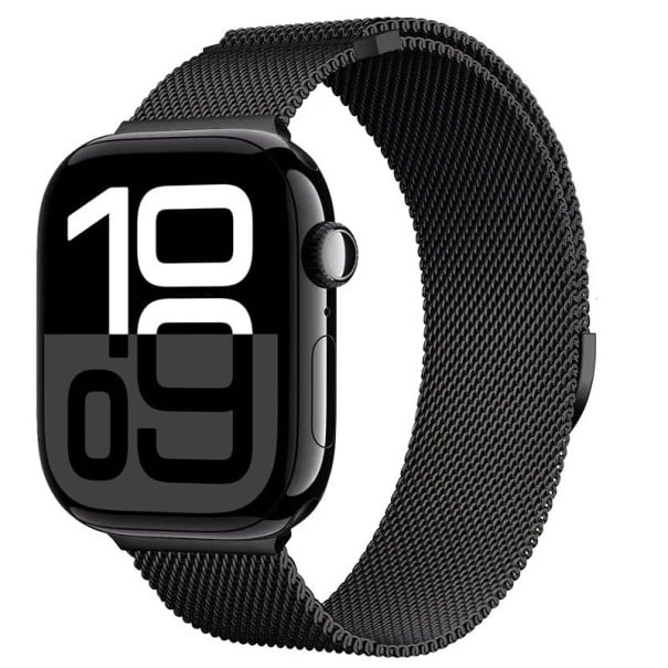 Milanskt armband 38 mm 40 mm 41 mm för Apple Watch serie 1–9 SE SE2 Ultra Metalliskt magnetiskt band med smidig längdjustering Elegant svart