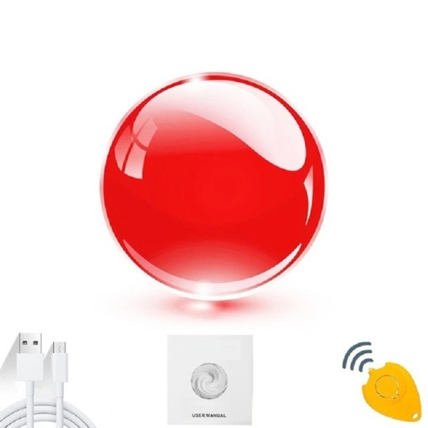 Minge bumerang zburătoare pentru interior și exterior pentru copii Jucărie interactivă cu LED-uri și controler Minge OZN rotativă la 360° cu lumină 9,5 cm roșu