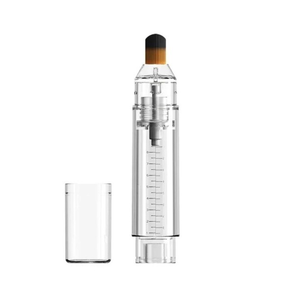 Mini applicateur de produits pour racines de cheveux Applicateur portable de produits capillaires avec réservoir de 8 ml Outil de soin du cuir chevelu avec pinceau 11 x 2,5 cm blanc