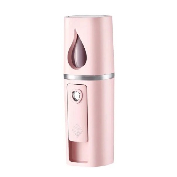 Mini bærbar ansigtsfugter genopladelig ansigtsspray elektrisk ansigtsfugtighedsdamper 10,5 x 3 cm rosa
