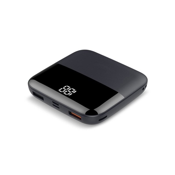Mini bancă de alimentare cu afișaj de 10000 mAh negru