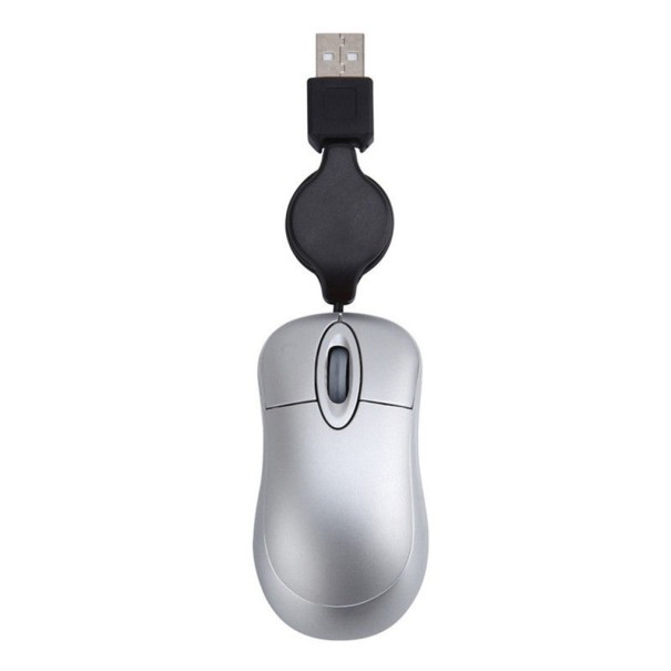 Mini bedrade muis zilver