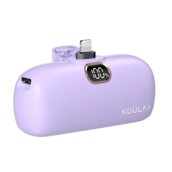 Mini bezdrôtová powerbanka Lightning 5000 mAh fialová