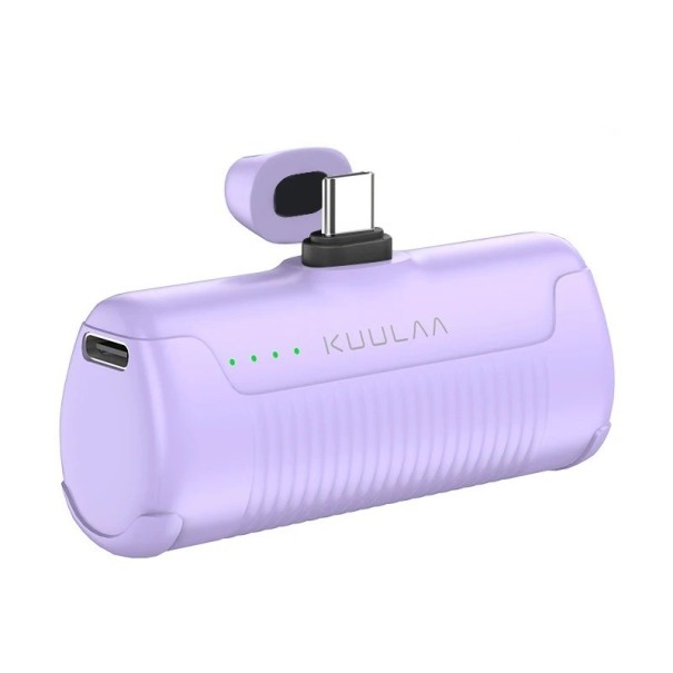 Mini bezprzewodowy power bank USB-C 4500 mAh fioletowy