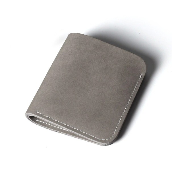 Mini billetera de cuero para hombre M636 gris