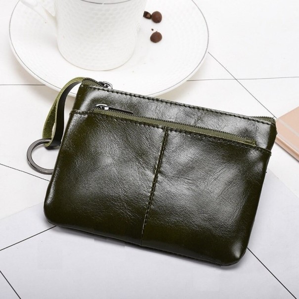 Mini billetera de viaje para mujer verde oscuro