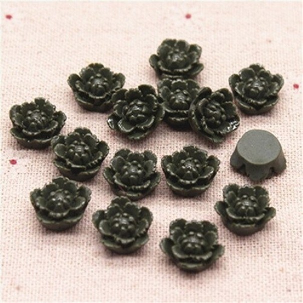 Mini blomdekoration 50 st armégrön