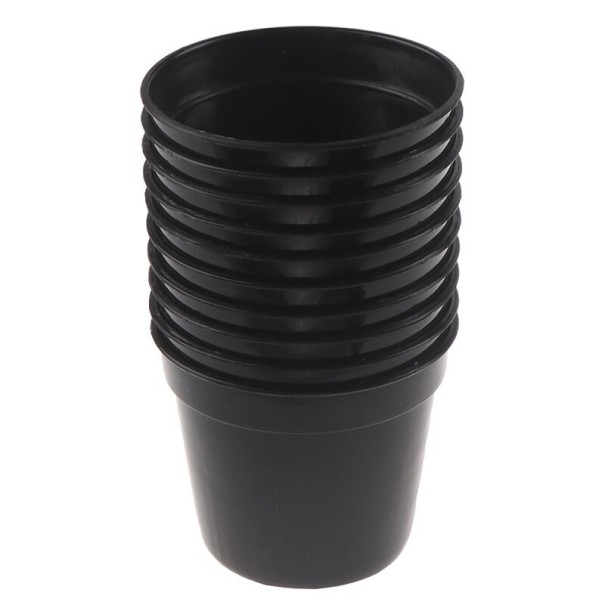 Mini blomkruka i plast 10 st svart