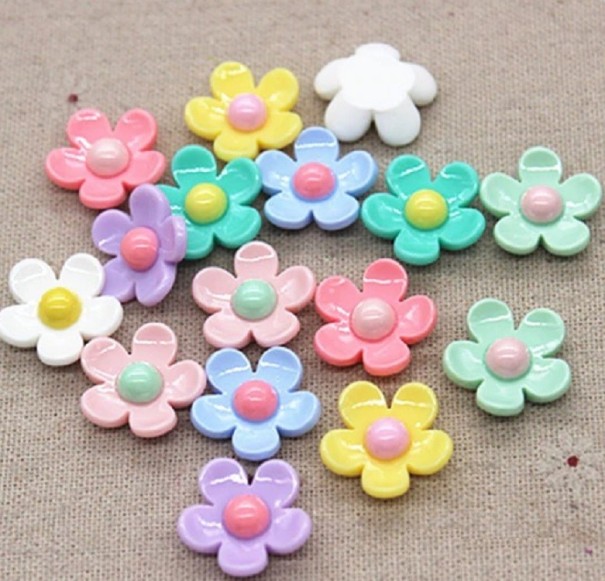 Mini blomsterdekoration 20 stk. flerfarvet