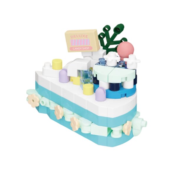Mini Blue Cake 5.3 x 3 x 4 cm 194 pcs 3D Micro Construction Set of Sweet Dessert Particle Blocks for Children 8+ and Creative Adults 1