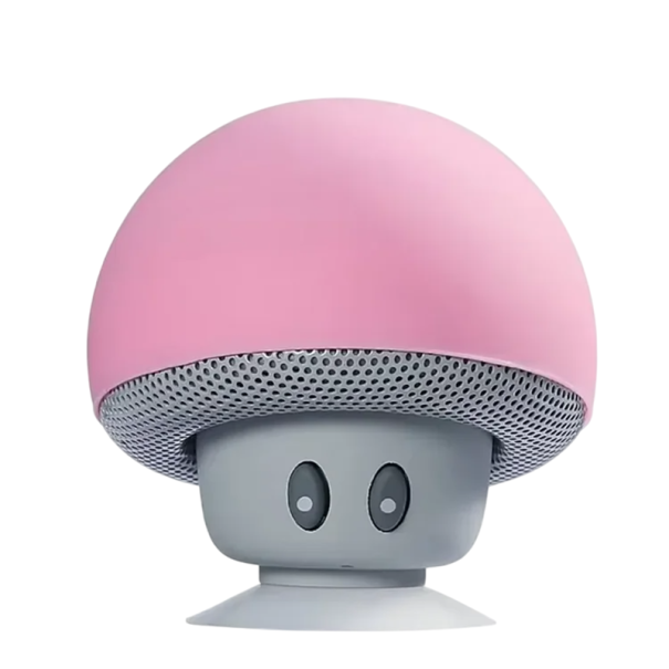 Mini Bluetooth 5.0 Reproduktor s Přísavkou ve Tvaru Houby Voděodolný Mikrofon 3D Zvuk Držák Mobilu Handsfree Volání USB Nabíjení růžová