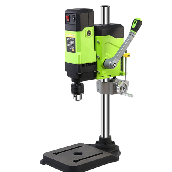 Mini burghiu de birou 800W 220V 1,5–13 mm cu control al vitezei 0–2800/min Corp metalic Cursă de lucru 6 cm Rază 14,3 cm Burghiu de atelier 1
