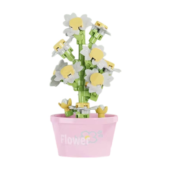 Mini byggesæt blomster Kamille 4.3x4.7x8.5 cm 112 stk mikro blokke Kreativ 3D model blomster Dekorativt byggesæt til børn og voksne 1