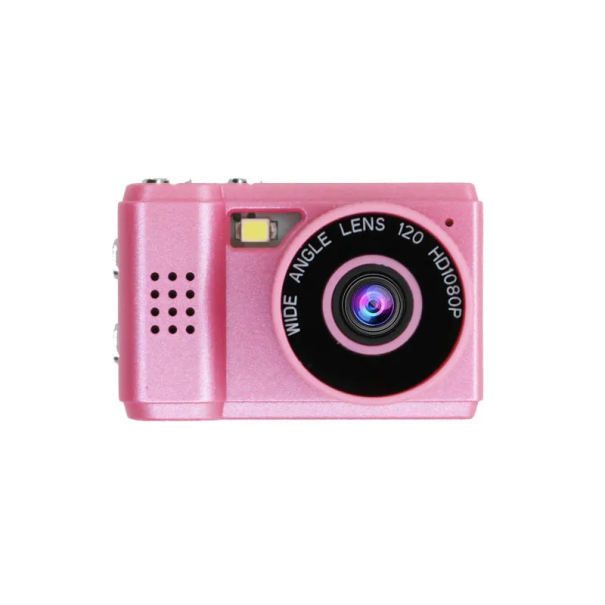Mini camera 1080p con display 0,96" Dimensioni 40 x 27 x 27 mm Peso 20 g Cinturino Cavo USB Batteria 180mAh Camera compatta portatile rosa
