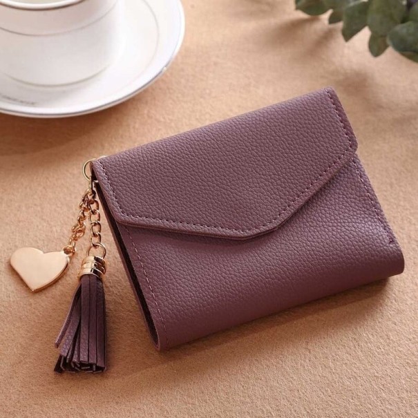 Mini cartera de piel para mujer M142 morado