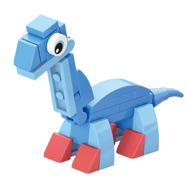 Mini costruzione 3D 2,1 x 9,4 x 6 cm 35 pezzi Micro blocchi Piccolo modello Brontosauro Set di costruzione creativo per bambini Mattoncini dinosauro 1