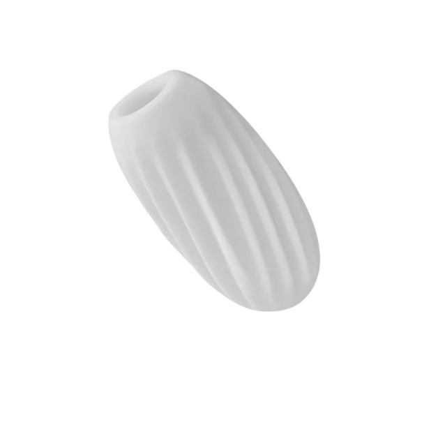 Mini coupe masturbatoire pour hommes avec intérieur strié en matériau doux 4x2 cm, emballage discret blanc