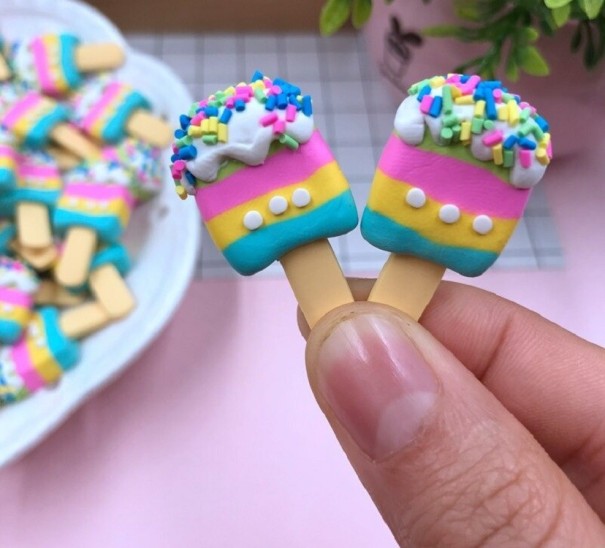 Mini decoração de gelado 5 unid turquesa