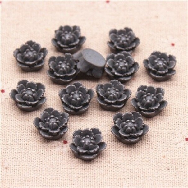 Mini decoración de flores 50 uds. gris oscuro