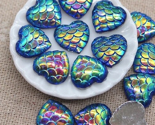Mini decoraciones de corazón 100 piezas azul