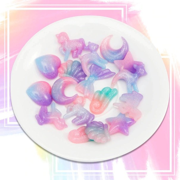 Mini decoraties 16 stuks paars