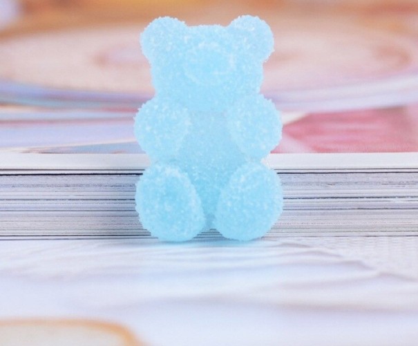 Mini décoration ours en caoutchouc 20 pcs bleu clair