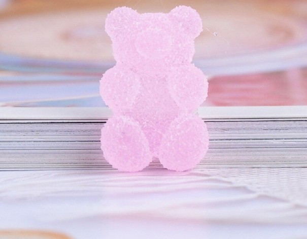 Mini Decoration Rubber Bear 20 pcs light pink