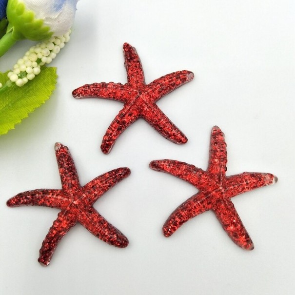 Mini Decoration Sea Star 10 pcs red