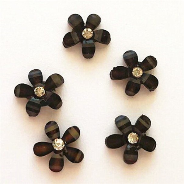Mini décorations fleurs 50 pcs noir