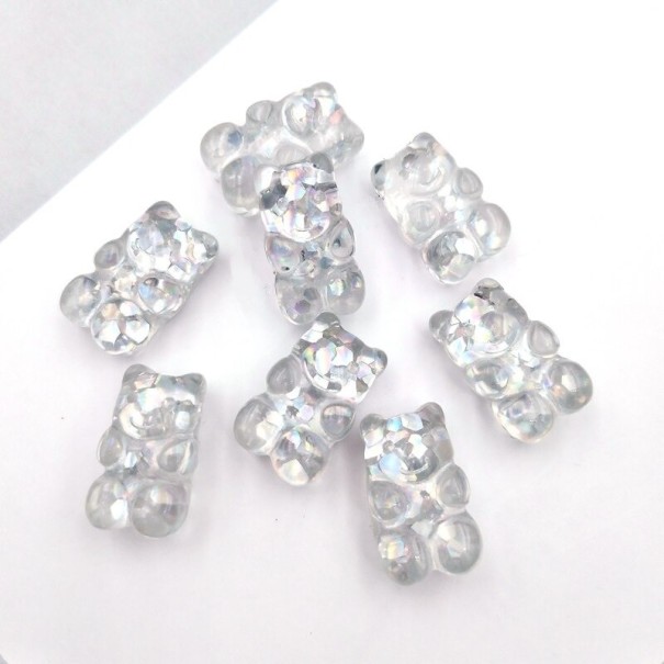 Mini Decorations Rubber Bears 20 pcs white