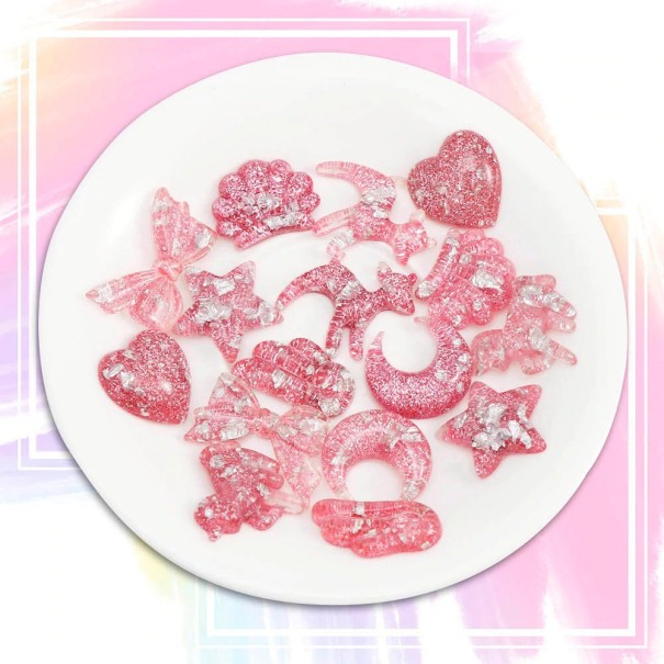 Mini dekorationer 16 stk. rosa